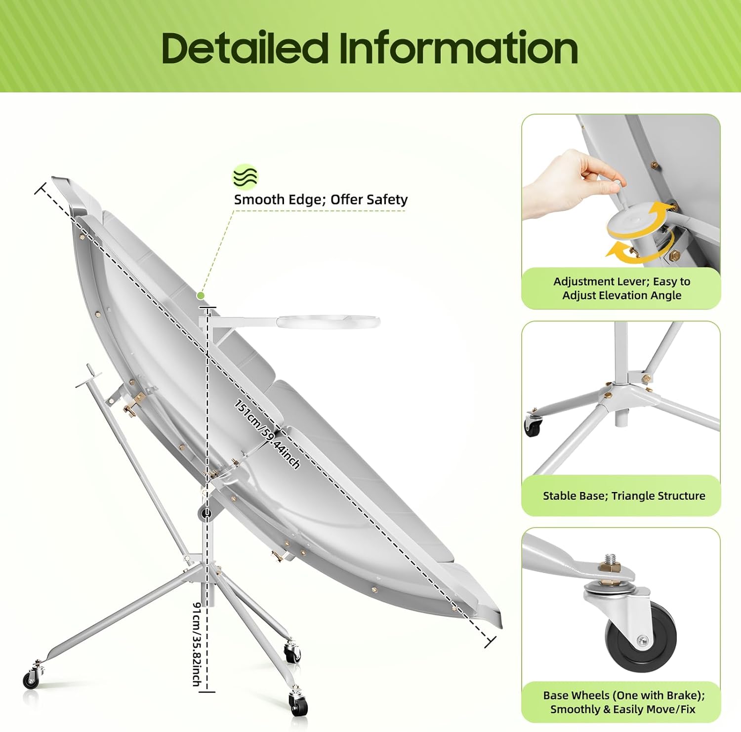 All Season Solar Cooker with Casters
